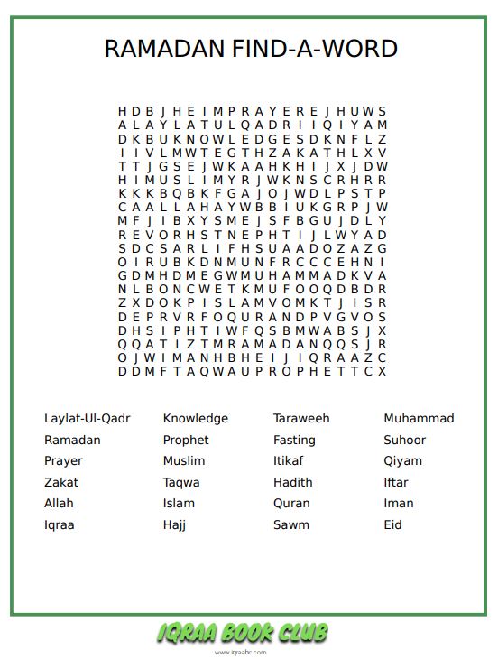 Ramadan Find-A-Word