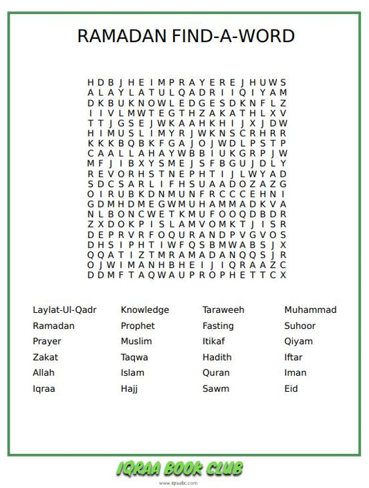 Ramadan Find-A-Word