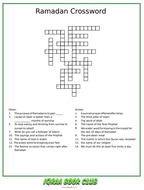 Ramadan Crossword